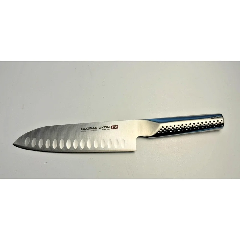 Global UKON 7 Inch Hollow Ground Santoku Knife GU-04